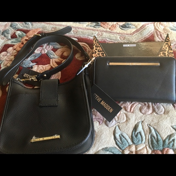 Steve Madden Handbags - STEVE MADDEN PURSE AND WALLET...BLACK...NWT